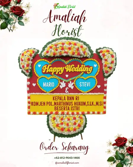 Papan Bunga Pernikahan Takoma